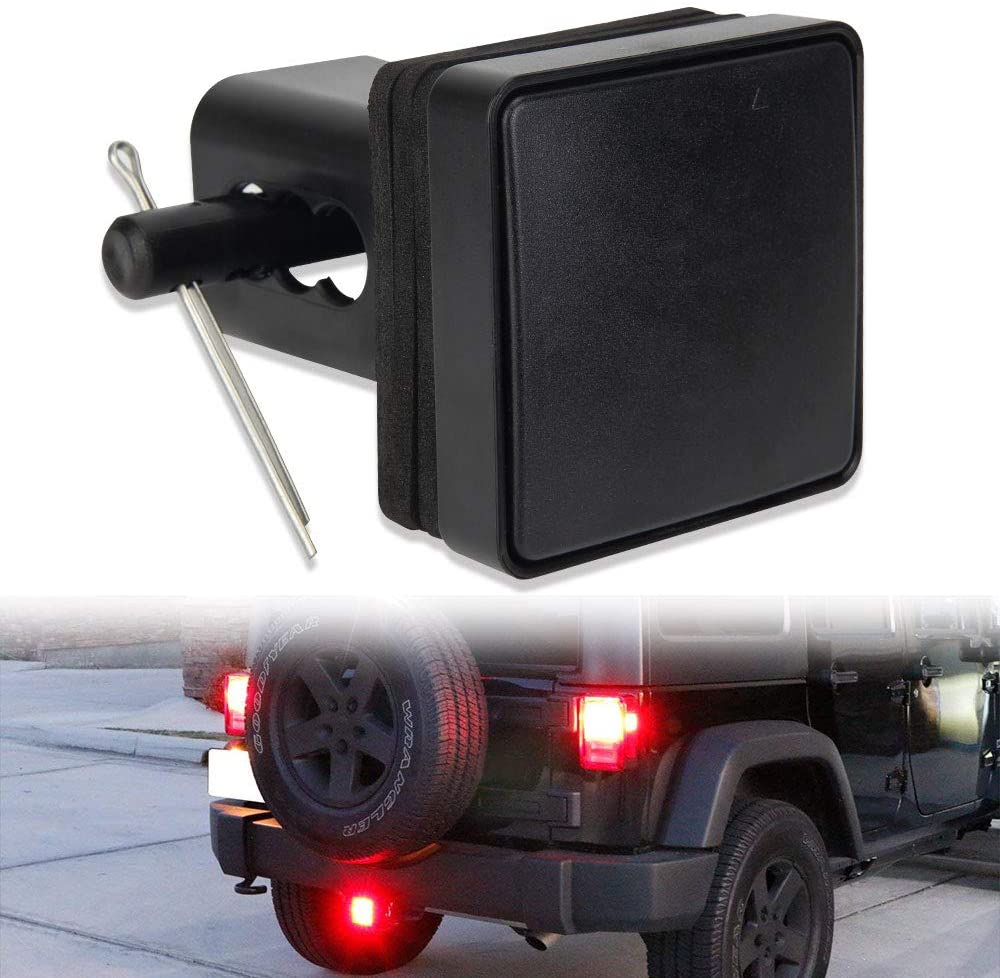 OPP ULITE Hitch Lights 15 LEDs Black Lens 2ND Trailer LED Brake Tail Light Cover with Strobe Mode Fit 2