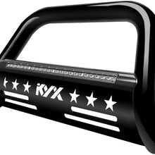 KYX Bull Bar for 2004-2020 Ford F150 Expedition/2003-2014 Navigator, Pickup Truck 3" Brush Grille Guard with Light Bar, Removable Skid Plate Off-Road Front Bumper, Black