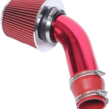 MILLION PARTS 3" Alumimum Universal Air Filter Kit Red