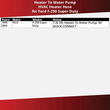 Dayco Heater Hose for 1999-2003 Ford F-250 Super Duty 7.3L V8 - Heater To Water Pump HVAC Radiator Coolant Heating