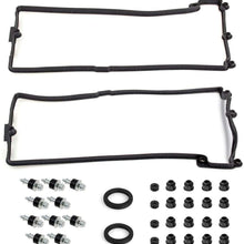 Ensun Engine Valve Cover Gasket set Left & Right for BMW E60 E63 E64 E70 X5 N62 Replaces# 11127513194, 11127513195