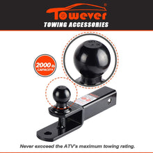 Towever 84209 2 inches ATV Receiver Hitch 3 in 1 Ball Mount with 2 inches Ball