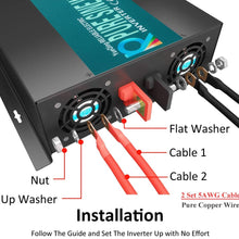 WZRELB Pure Sine Wave Power Inverter 2500 Watt Continuous / 5000 Watt Peak 36V DC to 120V AC Off Grid Power Converter for Camping RV Vehicle