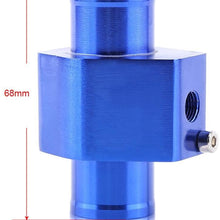 Universal Water Temp Joint Pipe, Keenso Aluminum Water Temp Temperature Joint Pipe Sensor Gauge Radiator Hose Adapter, Blue 26mm - 40mm (28mm)