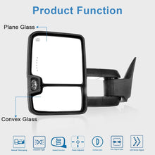 ECCPP for Chevy GMC Automotive Mirrors by Towing Mirrros for 2003-2007 Silverado Sierra with Power Adjusted for Main Mirror-Heated-Amber Signal-Back up Light-Pair