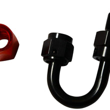 SUPERFASTRACING 4AN 180 Degree Swivel Hose End Fitting/Adaptor Oil/Fuel Line Red Black