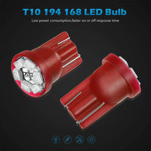 Partsam T10 194 LED Light Bulb 168 LED Bulbs Instrument Panel Gauge Cluster Dashboard LED Light Bulbs No-Polarity 2825 Dome Map Lights - 8Pack Red