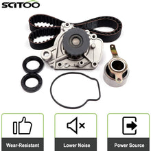 Scitoo Timing Belt Water Pump Kit Fits 96-00 Honda Civic 1.6L SOHC D16Y5 D16Y7 D16Y8 D16B5 TCKWP224 WP224K1B TB224LK2 WP135-1390