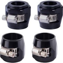 5/8 Rubber Hose Connector with Pipe Clamps - 10an Hose Finisher with Screw Band Clamp for 5/8 Fuel Line Hose, 4Pcs/Pack Black Hose Clamps, Great for Fuel/Oil/Diesel/Gas/Air and Water Hose Pipe