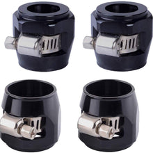 5/8 Rubber Hose Connector with Pipe Clamps - 10an Hose Finisher with Screw Band Clamp for 5/8 Fuel Line Hose, 4Pcs/Pack Black Hose Clamps, Great for Fuel/Oil/Diesel/Gas/Air and Water Hose Pipe