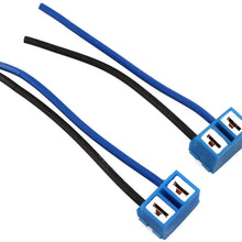 E-outstanding Headlight Adapter 2PCS H7 Headlight Bulb Right Angle Ceramic Socket Plug Connector With Wiring Harness