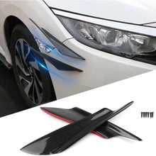 IKON MOTORSPORTS | Front Canards Splitters Compatible With Most Vehicles | Universal V1 B Style 36CM Air Dam Chin Bodykit Spoiler Splitter Valance Canards CF Carbon Fiber Pair