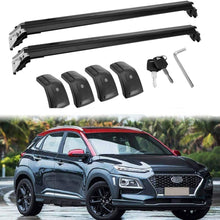 MotorFansClub Crossbars Fit for Compatible with Hyundai KONA 2018 2019 Lockable Baggage Luggage Racks Roof Racks Rail Cross Bar (2 PCS) (Black)