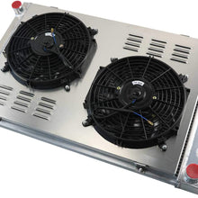 CoolingCare Aluminum Radiator+ Shroud + 2X12" Fan for 1973-93 Chevy C/K Series Pickup Truck, 3 Row Core