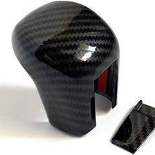 Peopop Carbon Fiber ABS Gear Shift Knob Cover Trim Fit for 10th Gen Civic Automatic Transmission Honda Civic Sedan 2016 2017 2018 2019 2020 (Black)