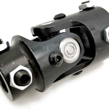 Ensun 3/4 DD x 1 DD Black Single Steering Shaft Universal U Joint, Maximum Working Angle: 35° Degree, Total Length: 83mm (3-1/4")
