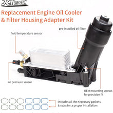 Xtensi Engine Oil Cooler and Filter Housing Adapter gaskets Sensor Kit Replace 5184294AE Compatible with 2011-2013 Chrysler 200/300 Journey Wrangler Ram 3.6L Aluminium