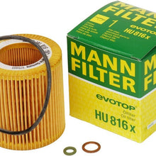 Filtro de aceite Mann-Filter HU 816 X. Libre de metal., paquete de de 3