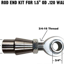 50 Caliber Racing Fabrication Kit 3/4" Thread, 3/4” Bore Chromoly PTFE Heim Joints & Bung for 1.5 OD .120 Wall Tubing – Without Spacers – Sway Bar End Links [6101A24]