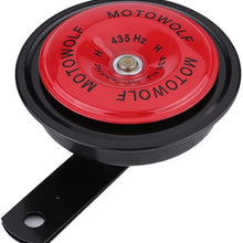Keenso Motorcycle Horn, Universal 12V 110dB 435HZ Loud Snail Horn Shaped Waterproof Metal Horn for Car Vehicle Truck Motorcycle(Red)