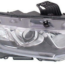 Halogen Headlight For 2016-2017 Honda Civic Right w/Bulb
