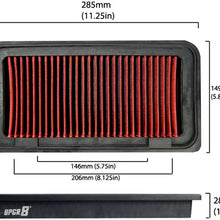 Upgr8 U8701-3909 Hd PRO OEM Replacement High Performance Dry Drop-in Panel Air Filter (Red)