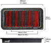Upgr8 U8701-3909 Hd PRO OEM Replacement High Performance Dry Drop-in Panel Air Filter (Red)