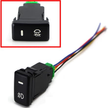 iJDMTOY (1) Factory Style 4-Pole 12V Push Button Switch w/ LED Indicator Lights Compatible With Fog Lights, DRL, LED Light Bar, etc, Direct Fit Toyota Camry Corolla (Size: 22.8 x 22.5 mm)