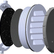 The Display Shield Louvered Vent, Bug Screen, 60ppi Filter, Seal and Cap, 2.5", Black