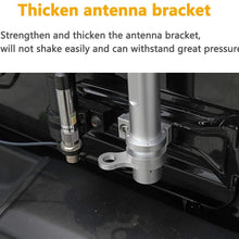 Bestong Tailgate Hinge Flagpole Holder Bracket with CB Radio Antenna Mount Multi-Function Stainless Steel Compatible with Jeep Wrangler JK JL Sahara Rubicon & Unlimited - Silver