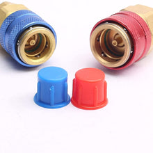 CENTAURUS R134A Low High Side Auto Car Quick Coupler Connector Brass Adapters Air Conditioning Refrigerant Adjustable AC Manifold Gauge (1 Pair)