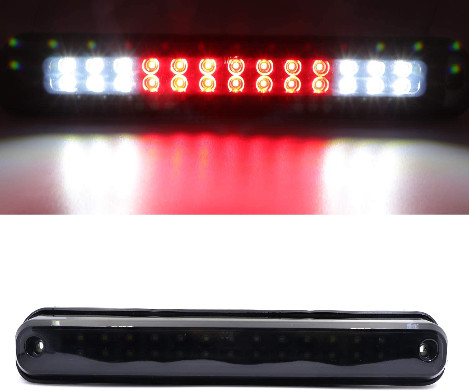 Third 3rd Brake Center High Mount Stop Light LED Lamp CHMSL For 1988-1998 Chevy Silverado / 1992-1998 GMC C1500 C2500 K1500 K2500 Suburban (Smoke)