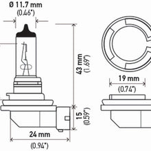 HELLA H11TB Standard-55W Standard Halogen H11 Bulbs, 12 V, 55W, 2 Pack