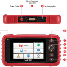 LAUNCH OBD2 Scanner CRP123X Automotive Car Code Reader Scan Tool for ABS SRS Transmission Engine Diagnostic Tool with Battery Test, Android 7.0 Based, 5.0” Touchscreen, AutoVIN, Wi-Fi Free Updates