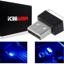 ICBEAMER 1 pc Blue Color Universal USB Interface Plug-in Miniature Night Light LED Car Interior Trunk Ambient Atmosphere