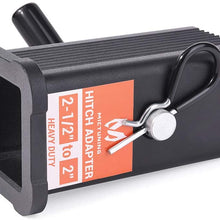 MICTUNING 2-1/2 inches Class V to 2 inches Class III and IV Trailer Hitch Receiver Adapter, 2.5 inches to 2 inches Reducer Sleeve with Hitch Pin and Clip