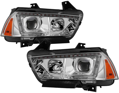 Xtune Projector Headlights for Dodge Charger 11-14 [Halogen Model Only] Switchback Turn Signals (Chrome)