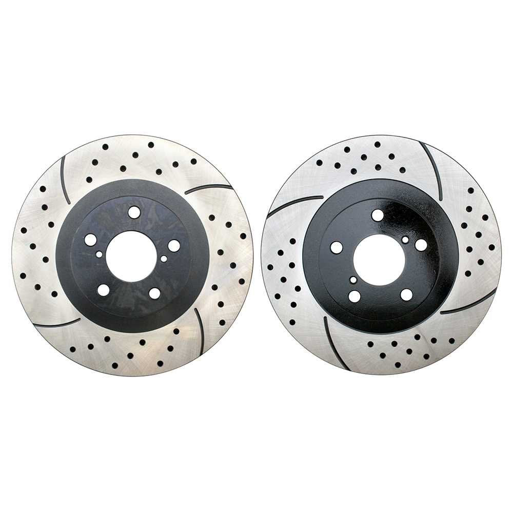 Prime Choice Auto Parts PR44205LR Front Set 2 Drilled Slotted Performance Brake Rotors 5 Stud