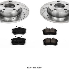 Power Stop K941 Rear Z23 Carbon Fiber Brake Pads with Drilled & Slotted Brake Rotors Kit