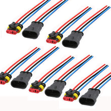 QOFOWIN Waterproof Connectors,4Pin Way Car Electrical Connector,with Wire 16 AWG Marine for Car,Truck,Boat,Motorcycle and Other Wire Connections. (4pin 5pcs)