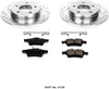 Power Stop K129 Rear Brake Kit with Drilled/Slotted Brake Rotors and Z23 Evolution Ceramic Brake Pads,Silver Zinc Plated