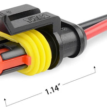 Nilight GA0007 1 2Pin Way 16AWG Waterproof Wire 1.5mm Series Terminal Connector-5 Pack,2 Years Warranty