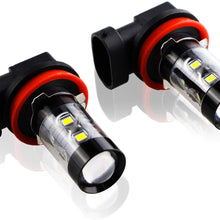 Dantoo 2 x Extremely Bright H11 H8 H16 LED Fog Light Bulbs 6000K 10 SMD LED Bulbs Fog Light Lamp Replacement for DRL or Fog Lights, Xenon White