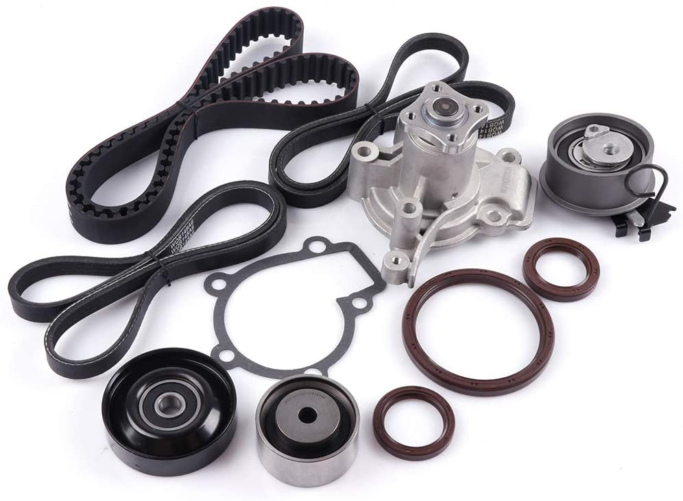 Timing Belt Kit including timing Belt water pump with gasket tensioner bearing etc,OCPTY Compatible for 2009 2010 2011 2012 Hyundai Elantra