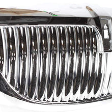 Grille Assembly Compatible with 2003-2011 Lincoln Town Car Chrome Shell and Insert Plastic