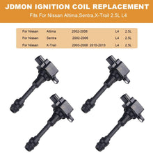JDMON Compatible with Ignition Coil Nissan Altima Sentra X-trail L4 2.5L 2002-2008 Replace 22448-8H315 22448-8H310 UF-350 C1398 Pack of 4