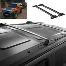 HANSCOSTAR 2pcs Silver Al Roof Rack Cross Bars Top Rail w/Lock + Key For 2006-2010 Hummer H3/H3T