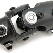 Ensun 3/4 DD x 1 DD Black Single Steering Shaft Universal U Joint, Maximum Working Angle: 35° Degree, Total Length: 83mm (3-1/4")