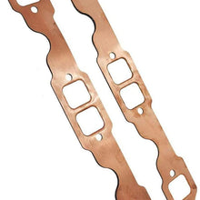 GSKMOTOR Exhaust Manifold Gasket Set - 2 PCS Square Port Copper Header Exhaust Gaskets Reusable Repair Replacement for for Chevy SB 327 305 350 383