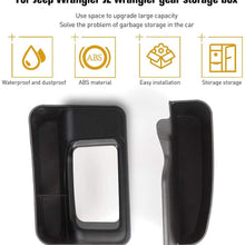 CheroCar JL JT Gear Storage Box Console Side Pockets Organizer Tray for Jeep Wrangler 2018-2019 JL JLU, for 2020 Jeep Gladiator JT, Interior Accessories, Black, 2Pack